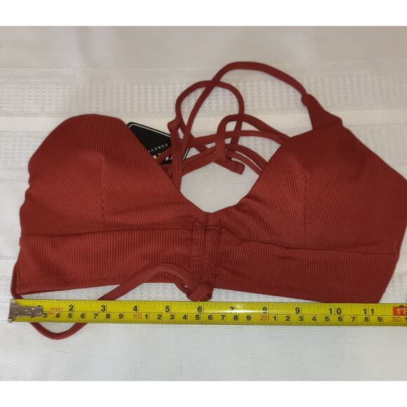 Zaful Bikini Swimsuit Sz S 4 NWT Strappy Back 2 Piece Rust, Brown,White NEW - Picture 12 of 15